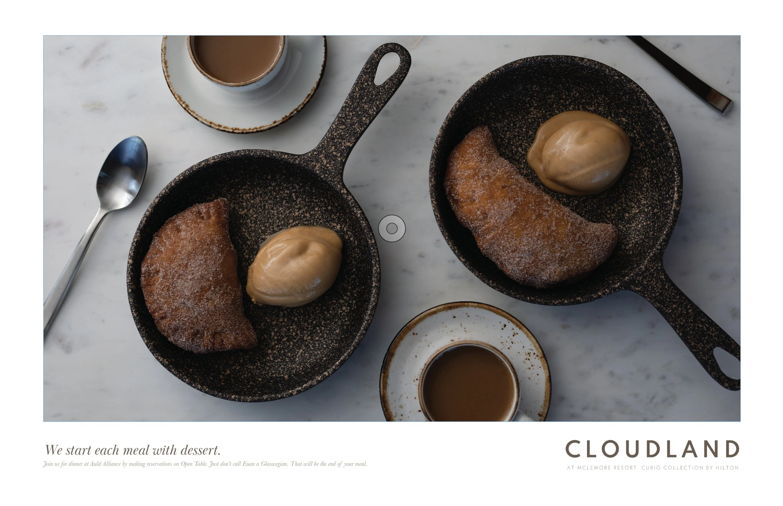 Cloudland hotel print advertisement for Curio Collection by Hilton